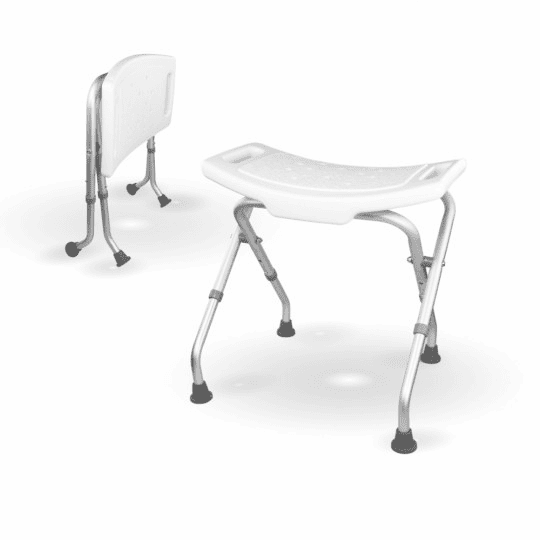 Silla para ducha | Plegable | Regulable en altura | Conteras antideslizantes